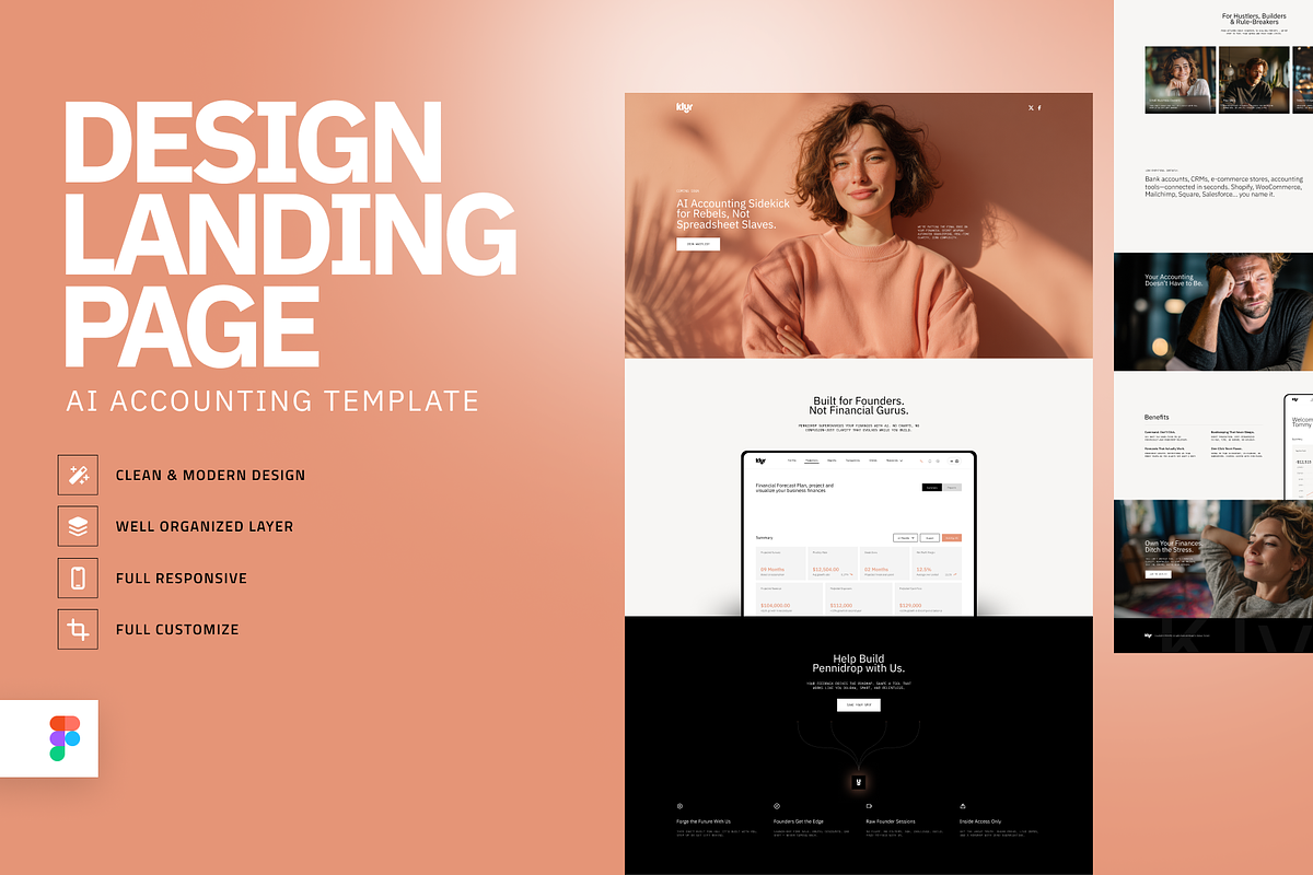 AI Accounting - Desktop & Mobile, a Landing Page Template by Ceaso Store (Photo 1 of 3)
