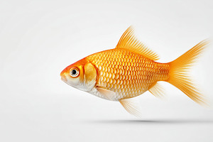 Golden goldfish isolated on white, an Animal Photo by MistyDay