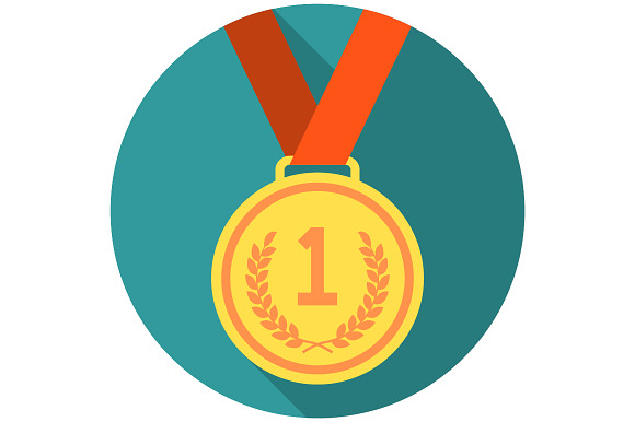 Gold Medal Flat Icon