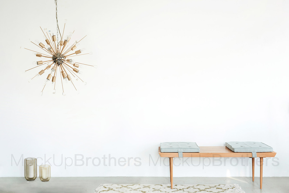 Mockup Stockphoto with gold lamp 183, a Print Template by MockUpBrothers (Photo 2 of 5)