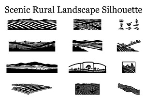 Scenic Rural Landscape Silhouette, a Graphic by BIPLOB EXPERT