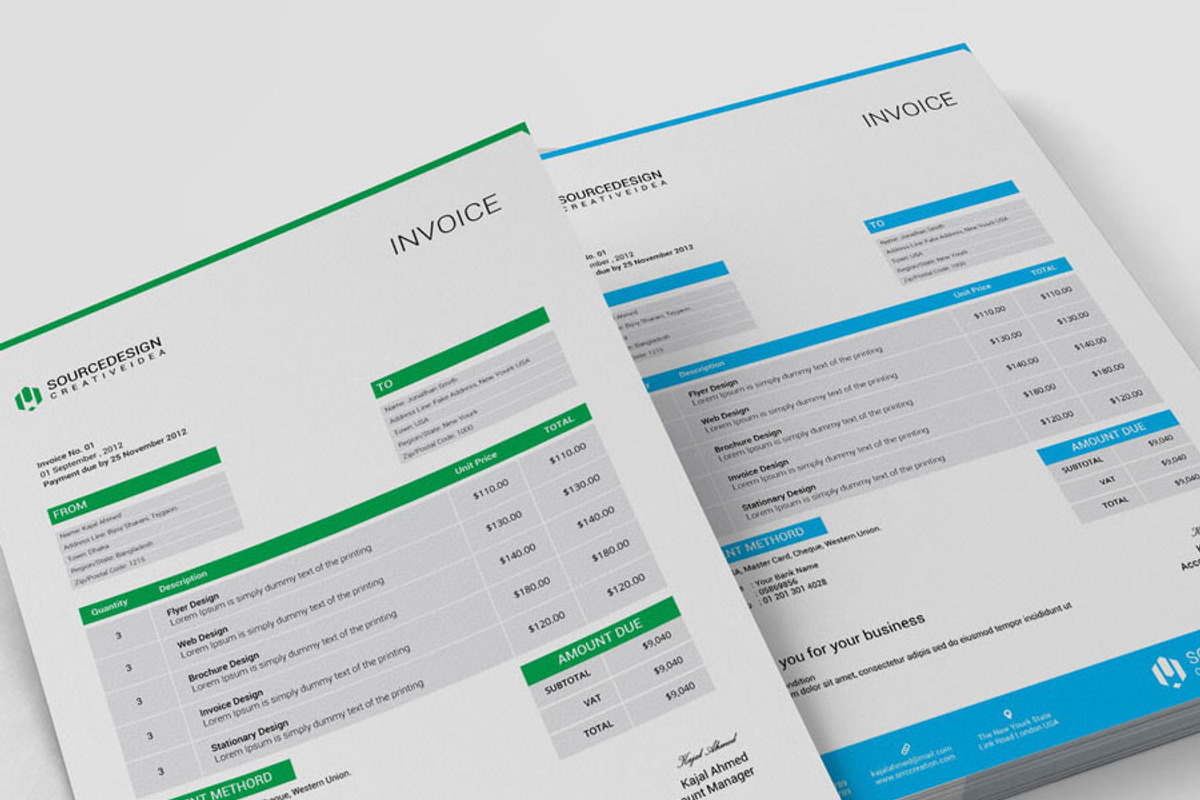 Corporate Invoice, a Stationery Template by thedesignsource (Photo 2 of 3)