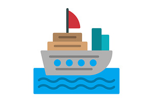 Ship Flat Icon, an Icon by Pexelpy