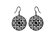 Round Filigree Earrings SVG Set, an Object Graphic by Creativeshirt (Thumbnail 4 of 13)