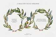 Watercolor Olive Branches & Wreaths, a Decorative Illustration by Pigment Café (Thumbnail 3 of 8)