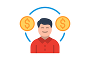 Cash flow Flat Icon, a Duotone Icon by Pexelpy (Thumbnail 2 of 2)