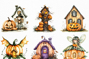 Halloween Pumpkin House Clipart, an Illustration by Craft Nest (Thumbnail 5 of 6)