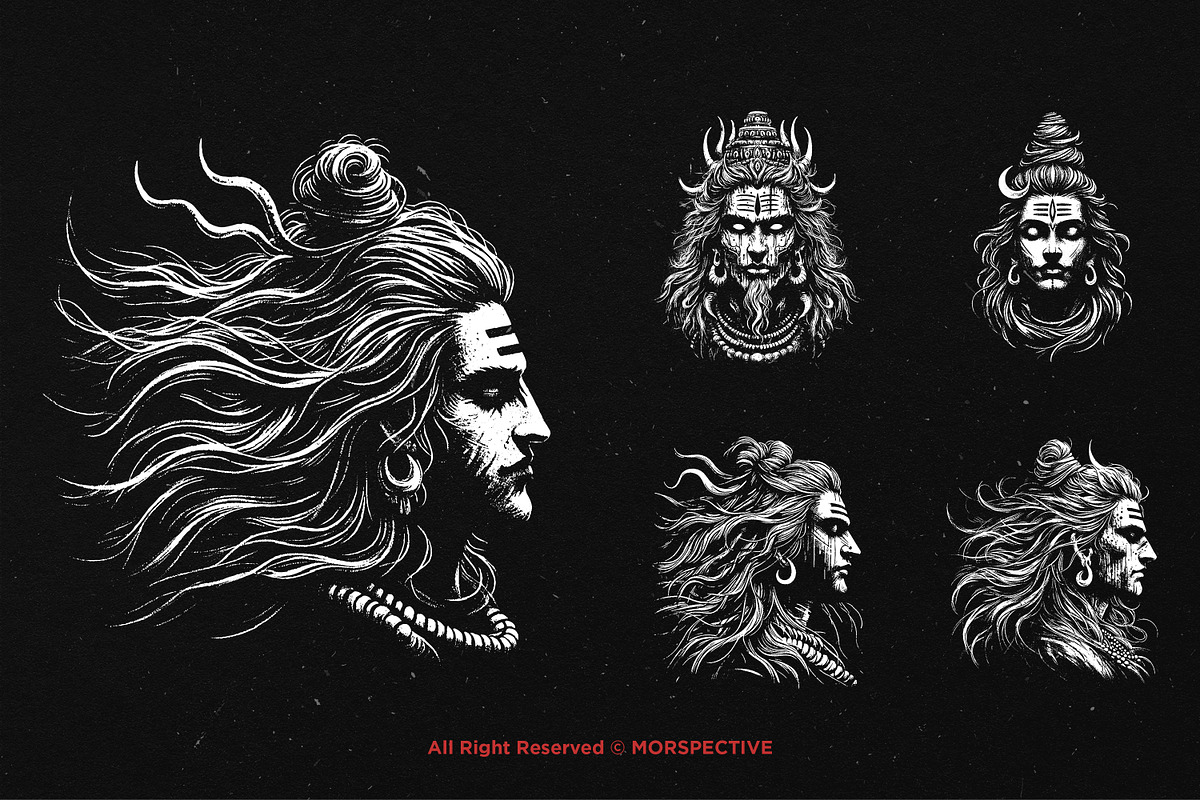 10 Bundle Dark Art Shiva God Hindu, an Illustration by Morspective (Photo 5 of 7)