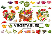 Veggies Clipart, Farmers Market Set, a Food Illustration by Serghei Caraulan (Thumbnail 1 of 4)