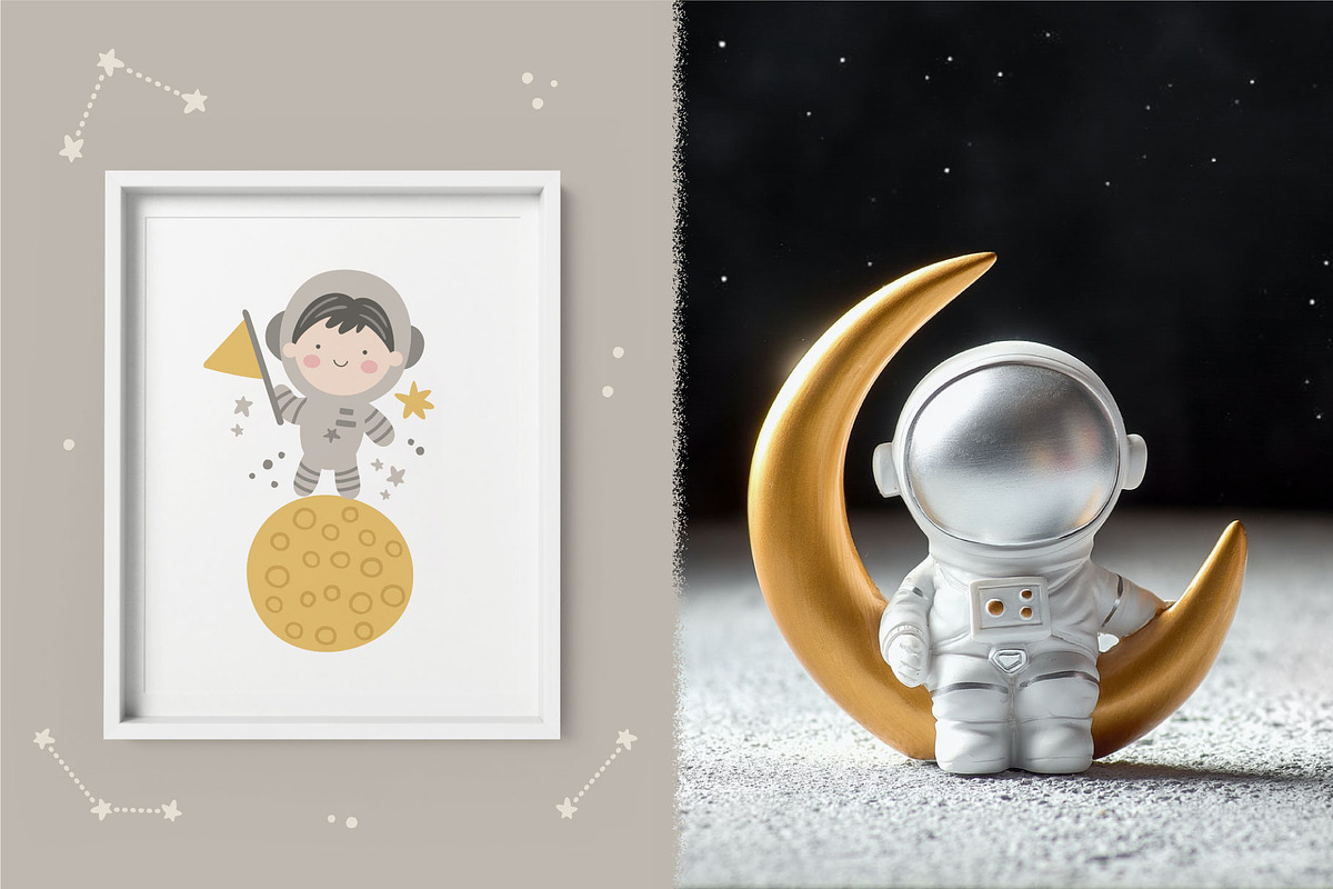 Space Journey Kids clipart set, an Illustration by Leysan Shayak (Photo 9 of 10)