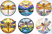 Dragonfly Stained Glass Clipart, an Illustration by Canvas Craft (Thumbnail 4 of 5)