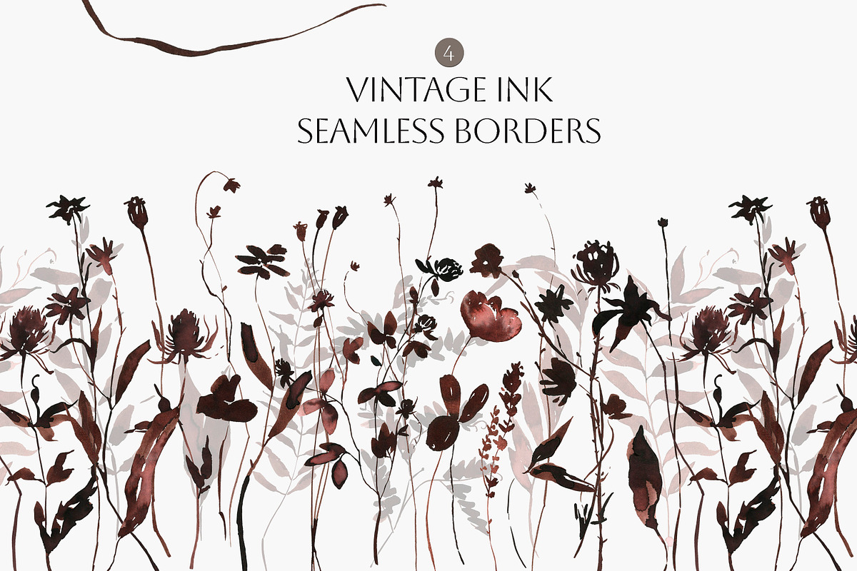 Vintage Ink- Flowers & Backgrounds, a Decorative Illustration by Les Frolova (Photo 7 of 15)