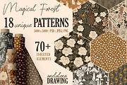 Magical forest seamless patterns, a Pattern Graphic by Alena Zaytseva (Thumbnail 1 of 9)