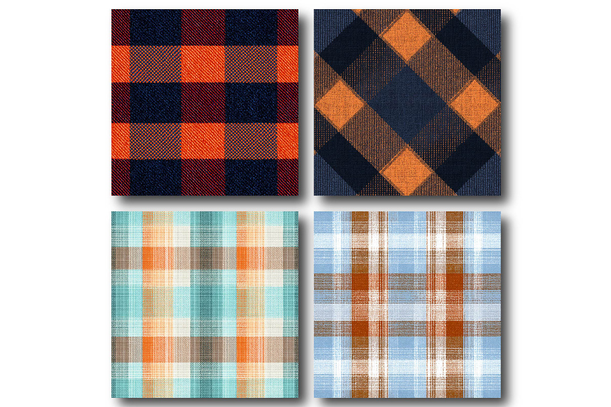 Blue Orange Plaids, an Illustration by DreamPrint404 (Photo 3 of 4)