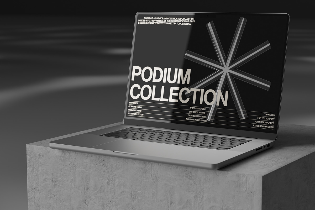 PODIUM X ANIMATED MOCKUP COLLECTION, a Mac Mockup by Baked Graphics (Photo 5 of 5)