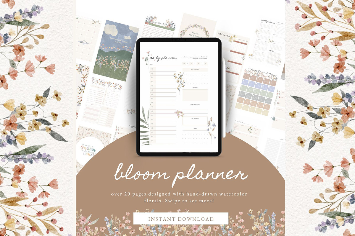 Digital Planner - Undated Planner, an Illustration by Sweet As April (Photo 5 of 10)