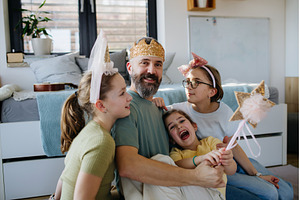 Portrait of father with three, a Person Photo by HalfPoint