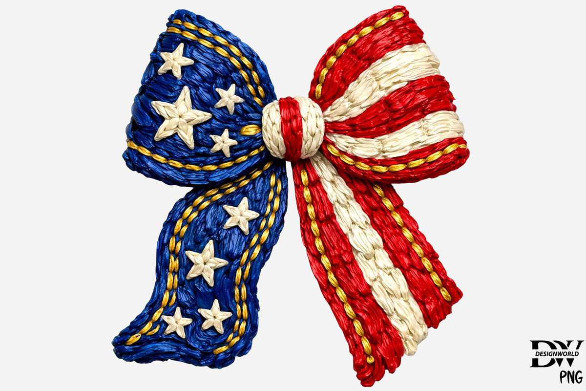 Patriotic American Flag Bow Png, an Illustration by Designworld (Photo 1 of 5)