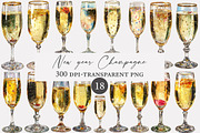 New year Champagne clipart, an Illustration by Designworld (Thumbnail 1 of 3)