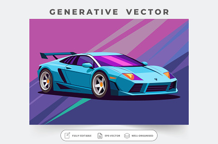 A sleek, customizable fast car races, a Graphic by Iftikhar Alam