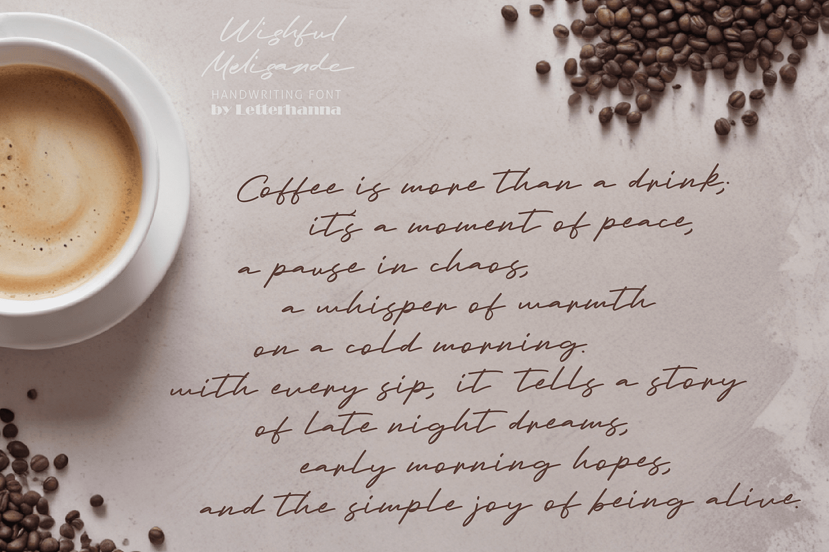 Wishful Melisande Handwriting Font, a Handwritten Font by Letterhanna Studio (Photo 8 of 11)