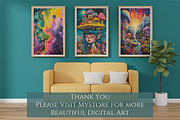 TRIPPY Gallery Wall Art Posters, a Background Graphic by NadiaTheronArt (Thumbnail 4 of 4)
