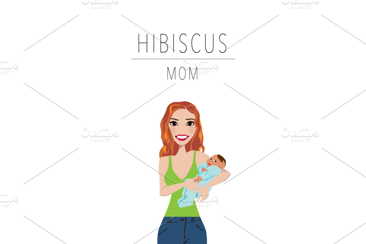 Mom & Baby Portrait Clip Art, a Person Illustration by Lauren Lesley Studio (Photo 10 of 33)