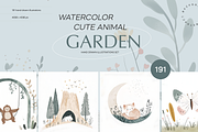 Watercolor Cute Animal Garden, an Animal Illustration by Lumeno (Thumbnail 1 of 11)