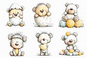 Whimsical Easter Teddy Bear Clipart, an Illustration by Libby Wishes (Thumbnail 6 of 7)