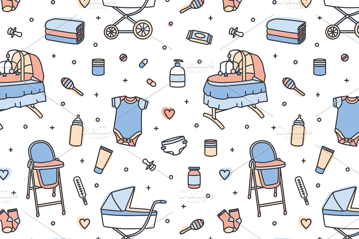 Newborn baby care products, tools, a Healthcare Illustration by Good Studio (Photo 7 of 11)