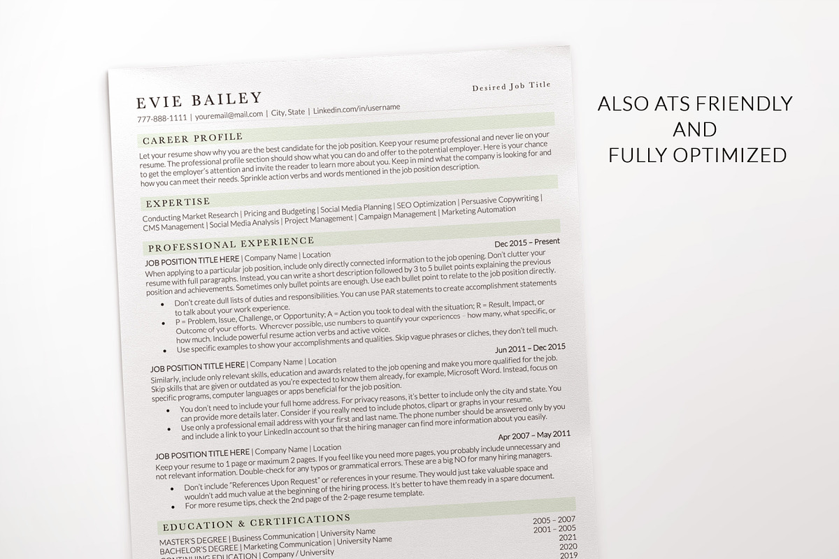 Creative ATS Resume Template Pages, a Resume Template by BestResumes.Co (Photo 7 of 10)