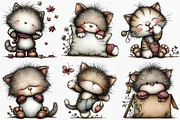 Whimsical Cute Cat Clipart Bundle, an Illustration by Canvas Craft (Thumbnail 4 of 7)