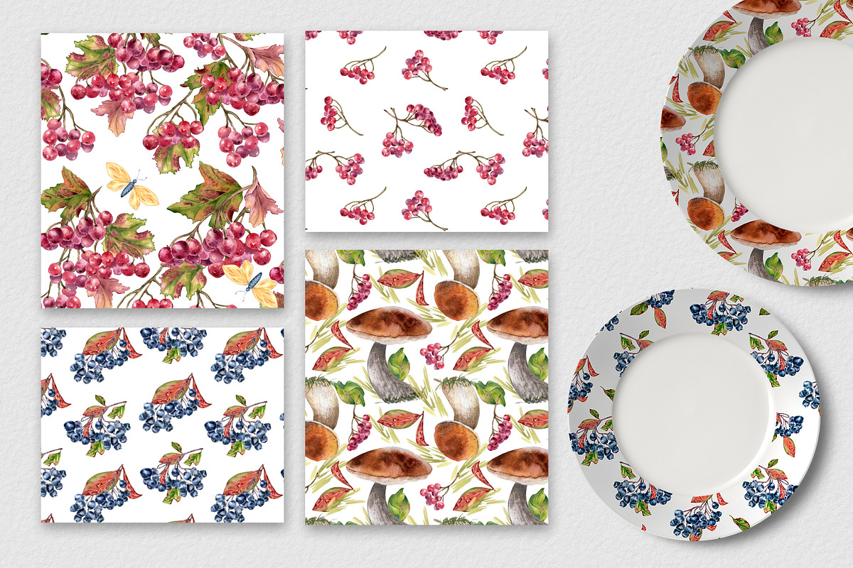 Autumn botanical seamless patterns, an Illustration by Kate Lanbina (Photo 7 of 13)