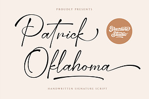 Patrick Oklahoma - Signature Font, a Script Font by Grezline Studio