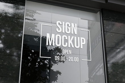 Logo on Glass Window Mockup, an Advertising Mockup by baim_std