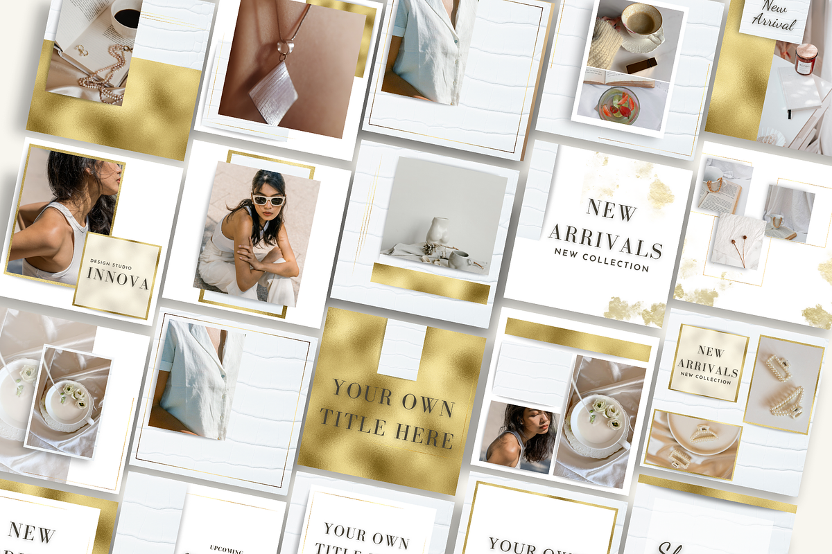 White and Gold Instagram Template, a Social Media Template by Innova Studio (Photo 3 of 10)