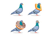 Collection of funny pigeon character, an Illustration by Viktorijareut (Thumbnail 1 of 5)