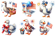 4th of July Goose Clipart PNG, an Illustration by Watercolor design (Thumbnail 4 of 4)