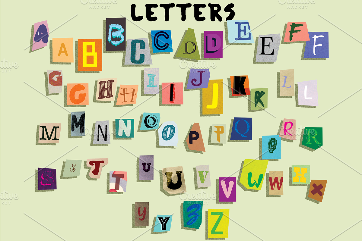 Magazine Cut-Outs+Blob Control Font, an Object Graphic by Rachel McBride Creative (Photo 2 of 10)
