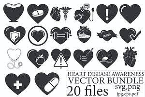 Heart Disease Awareness Vector Set, a Person Illustration by Designer_Momina