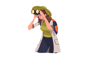 Young Woman Character Engaged in, a Person Illustration by TopVectors