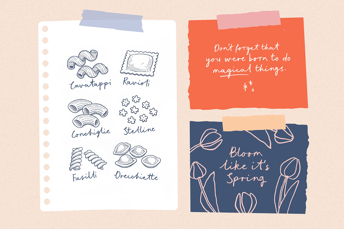 Sunday Sketches Handwritten Font, a Handwritten Font by Sam Parrett (Photo 8 of 11)
