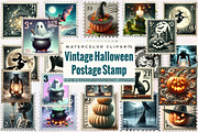 Vintage Halloween Postage Stamp Bund, an Illustration by SVGArt (Thumbnail 1 of 8)