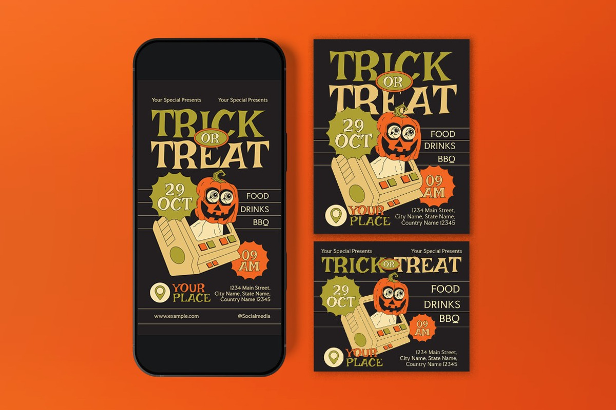 Trick Or Treat Flyer, a Flyer Template by graphicook (Photo 3 of 3)