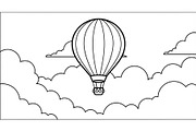 Hot Air Balloon Cloud Line Art bundl, an Illustration by Designer_Momina (Thumbnail 24 of 51)