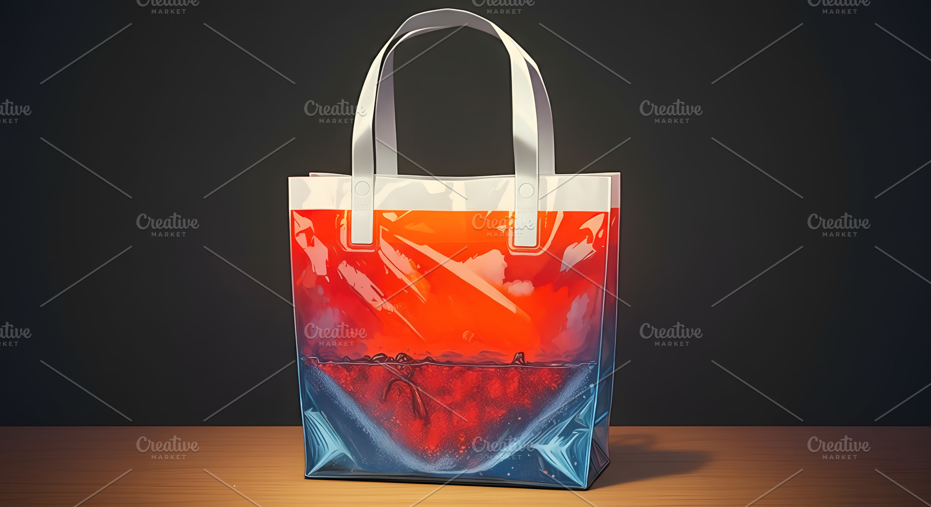 Tote Bag with Abstract Sunset Design, a Beauty & Fashion Photo by Stock Shape