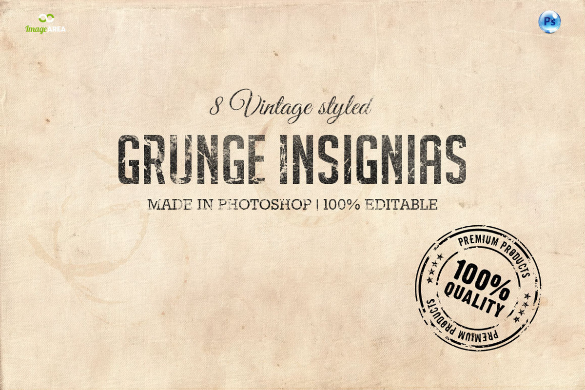 8 Stamped Vintage Insignias