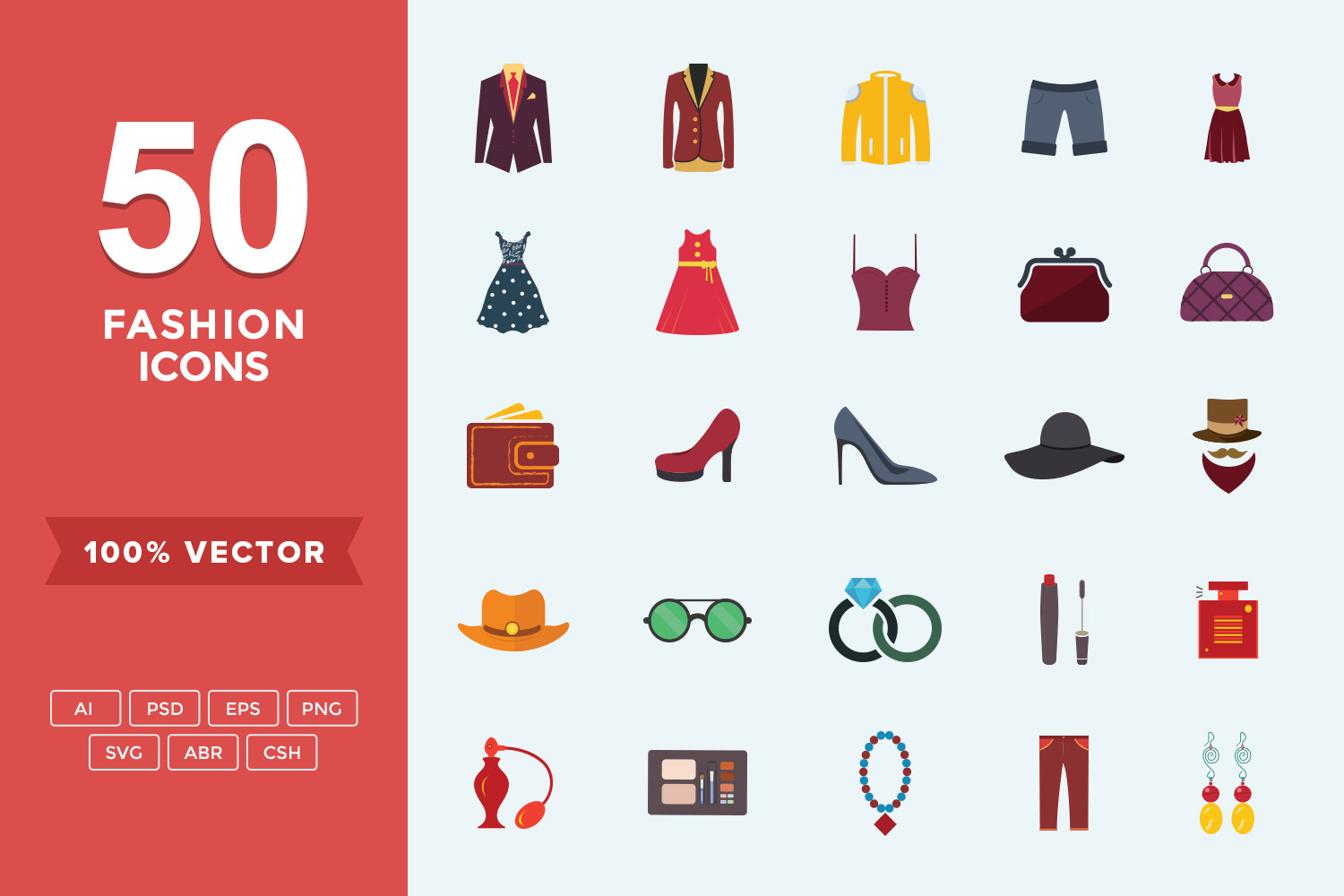 Flat Icons Fashion  Apparel by Jumbo Icons  Creative Market