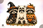 Halloween Raccoon Ghost PNG, Spooky, a Seasonal Illustration by Libby Wishes (Thumbnail 1 of 3)