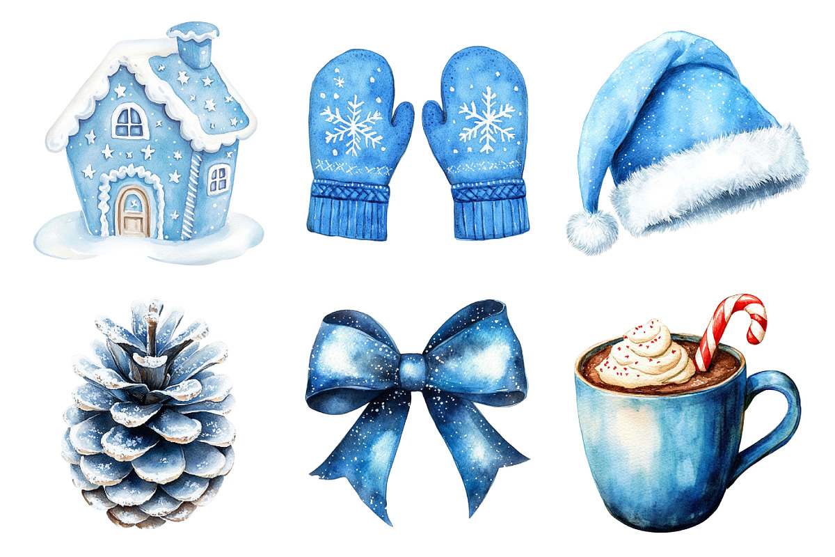 Blue Christmas Clipart, an Illustration by Daily.Designs (Photo 2 of 5)